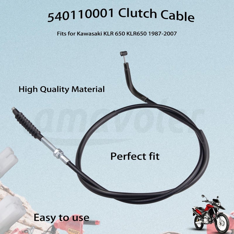 amavoler 540110001 Clutch Cable Aftermarket Replacement Parts Compatible for Kawasaki KLR 650 KLR650 1987-2007 .OEM#:540110001. - Image 2